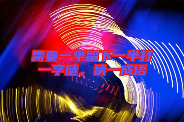 需要一半留下一半打一字謎，猜一成語