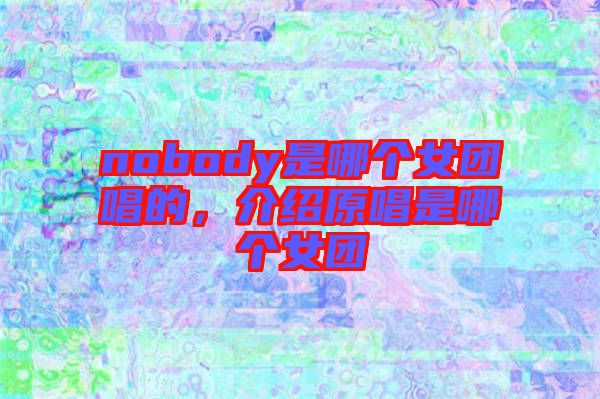 nobody是哪個女團(tuán)唱的，介紹原唱是哪個女團(tuán)