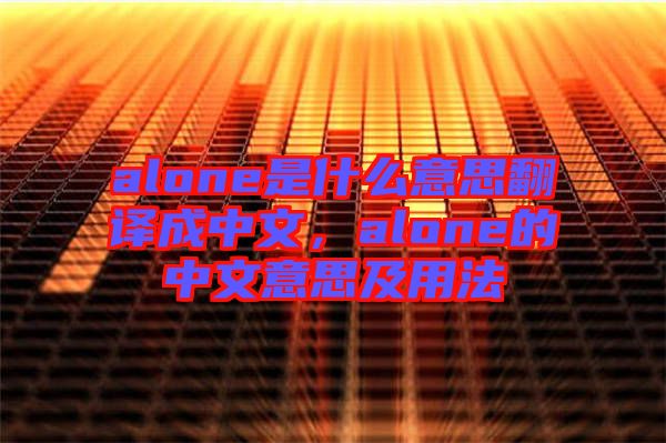 alone是什么意思翻譯成中文，alone的中文意思及用法