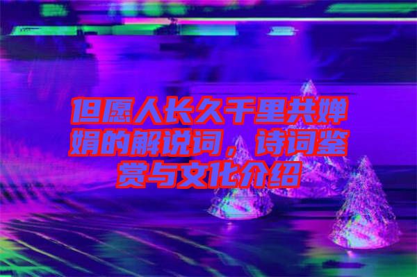 但愿人長久千里共嬋娟的解說詞，詩詞鑒賞與文化介紹