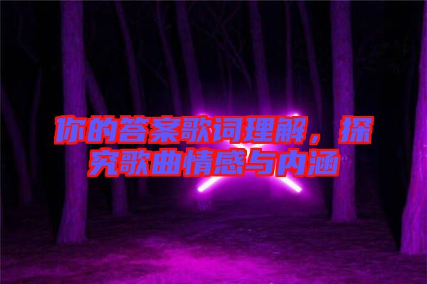 你的答案歌詞理解，探究歌曲情感與內(nèi)涵