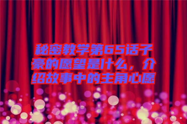 秘密教學(xué)第65話子豪的愿望是什么，介紹故事中的主角心愿