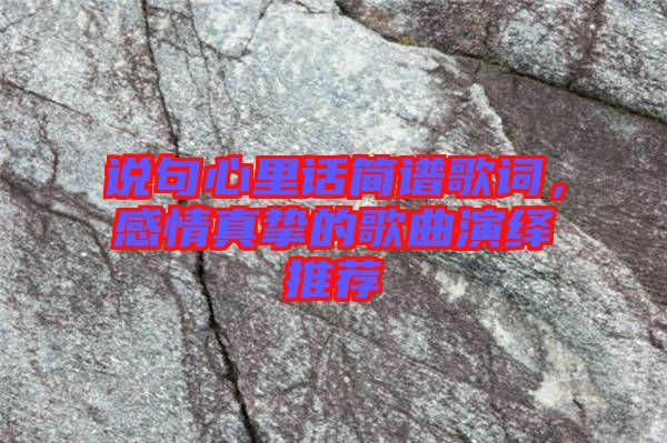 說句心里話簡(jiǎn)譜歌詞，感情真摯的歌曲演繹推薦