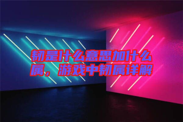 韌是什么意思加什么屬，游戲中韌屬詳解