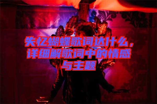 失憶蝴蝶歌詞達什么，詳細(xì)解歌詞中的情感與主題