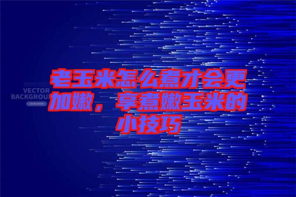 老玉米怎么煮才會更加嫩，享煮嫩玉米的小技巧