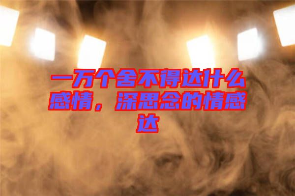 一萬個舍不得達(dá)什么感情，深思念的情感達(dá)