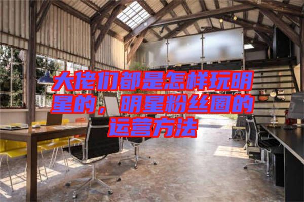 大佬們都是怎樣玩明星的，明星粉絲圈的運營方法