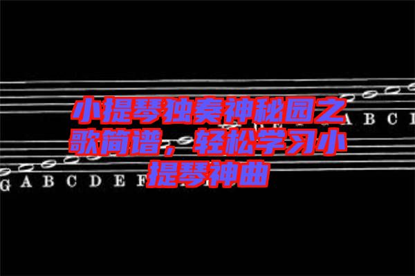 小提琴獨(dú)奏神秘園之歌簡(jiǎn)譜，輕松學(xué)習(xí)小提琴神曲