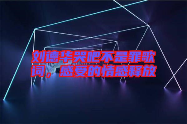 劉德華哭吧不是罪歌詞，感受的情感釋放
