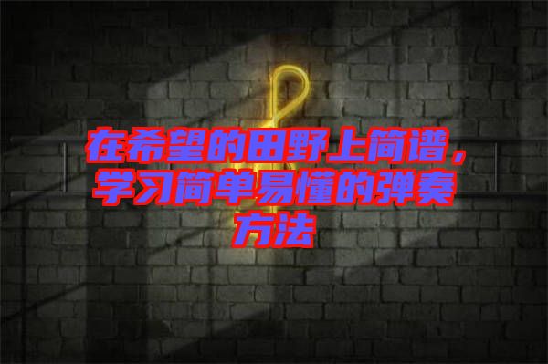 在希望的田野上簡(jiǎn)譜，學(xué)習(xí)簡(jiǎn)單易懂的彈奏方法