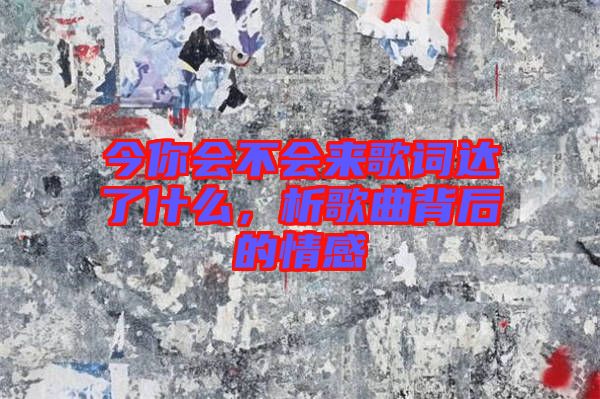 今你會(huì)不會(huì)來歌詞達(dá)了什么，析歌曲背后的情感