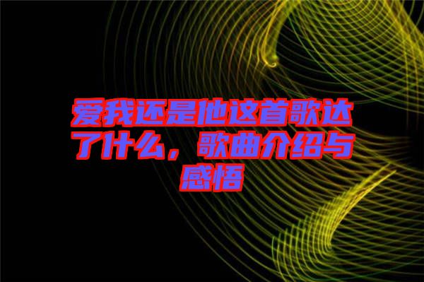 愛我還是他這首歌達了什么，歌曲介紹與感悟
