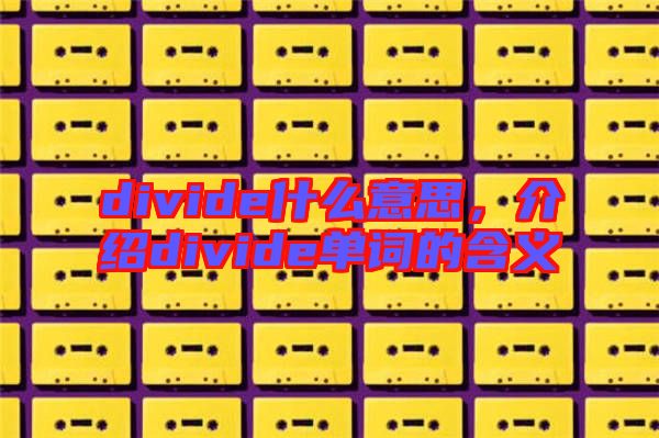 divide什么意思，介紹divide單詞的含義