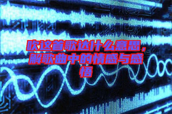 吹這首歌達什么意思，解歌曲中的情感與感悟