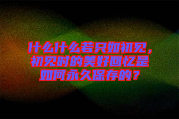 什么什么若只如初見，初見時的美好回憶是如何永久保存的？