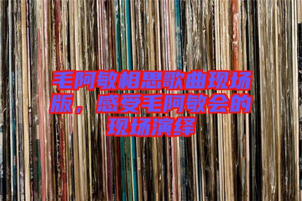 毛阿敏相思歌曲現(xiàn)場(chǎng)版，感受毛阿敏會(huì)的現(xiàn)場(chǎng)演繹