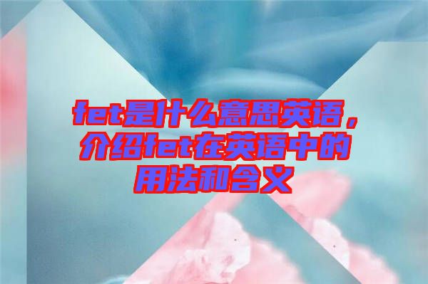 fet是什么意思英語，介紹fet在英語中的用法和含義