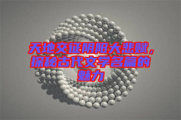 天地交征陰陽大悲賦，探秘古代文學(xué)名篇的魅力