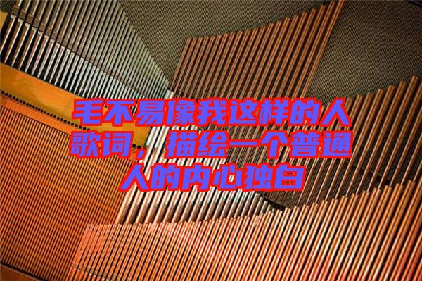 毛不易像我這樣的人歌詞，描繪一個普通人的內心獨白