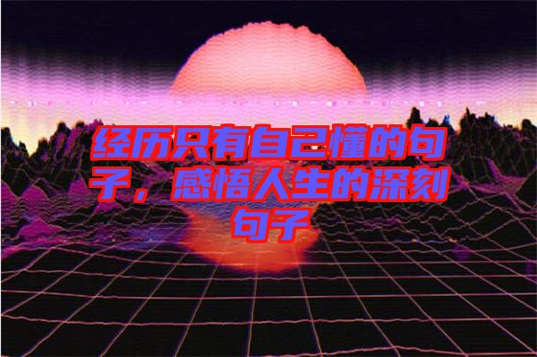經(jīng)歷只有自己懂的句子，感悟人生的深刻句子