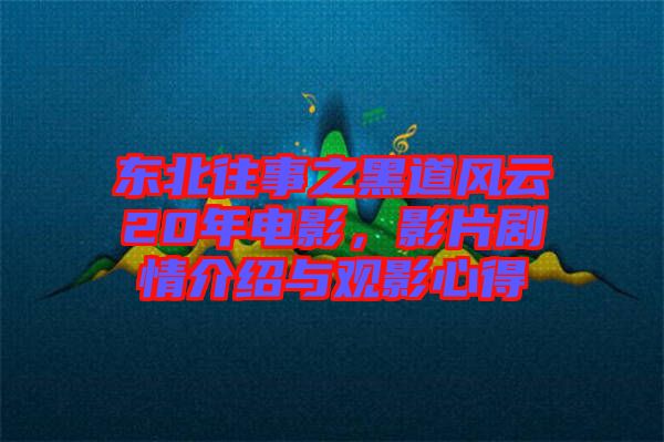 東北往事之黑道風(fēng)云20年電影，影片劇情介紹與觀影心得