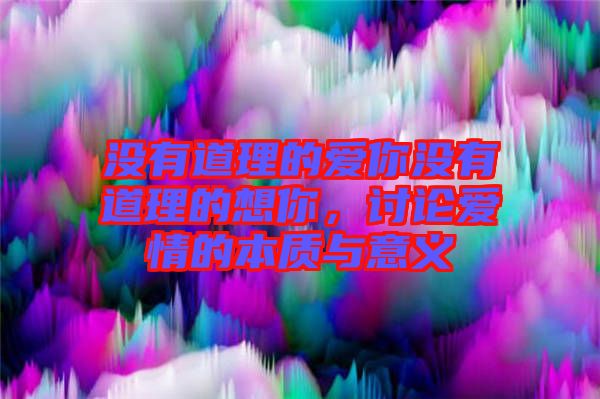 沒有道理的愛你沒有道理的想你，討論愛情的本質(zhì)與意義