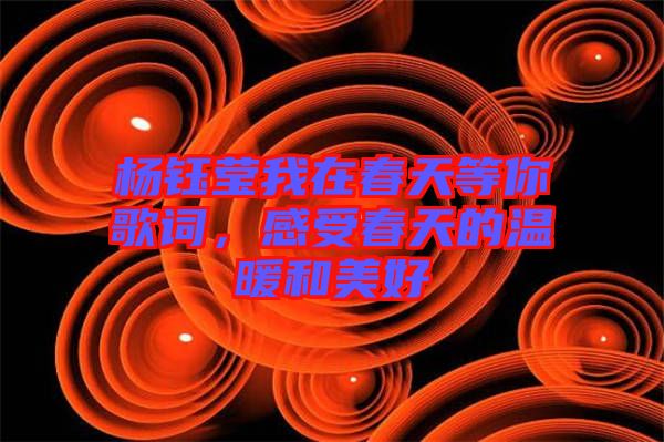 楊鈺瑩我在春天等你歌詞，感受春天的溫暖和美好