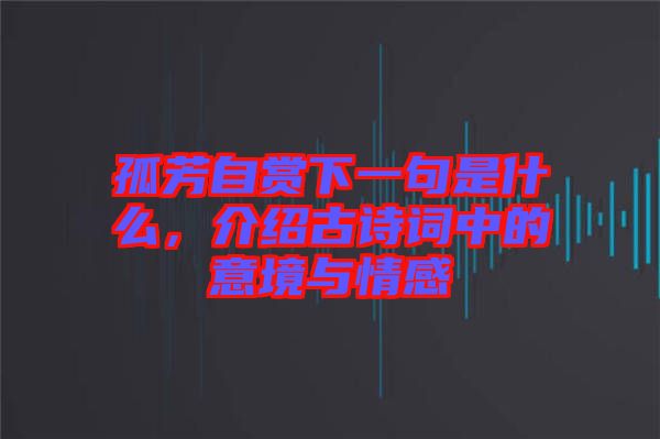 孤芳自賞下一句是什么，介紹古詩詞中的意境與情感
