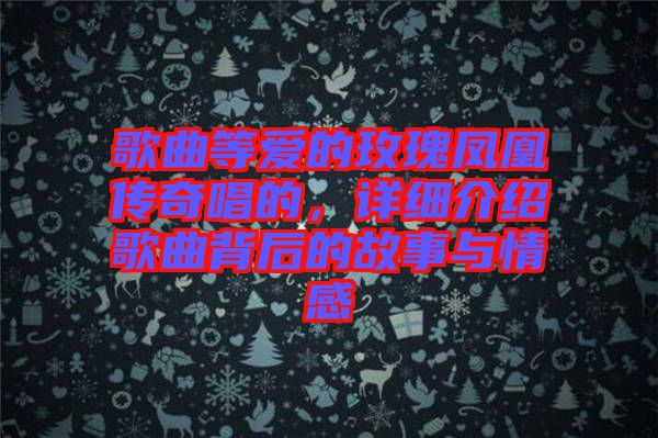 歌曲等愛的玫瑰鳳凰傳奇唱的，詳細(xì)介紹歌曲背后的故事與情感