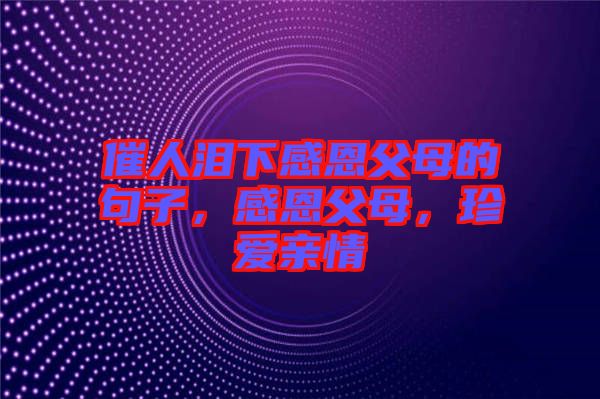 催人淚下感恩父母的句子，感恩父母，珍愛親情