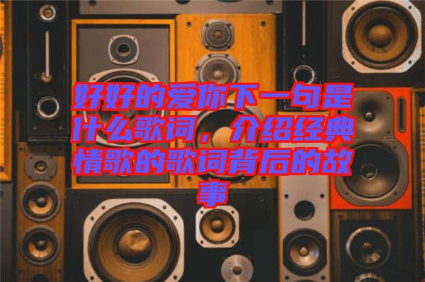 好好的愛(ài)你下一句是什么歌詞，介紹經(jīng)典情歌的歌詞背后的故事
