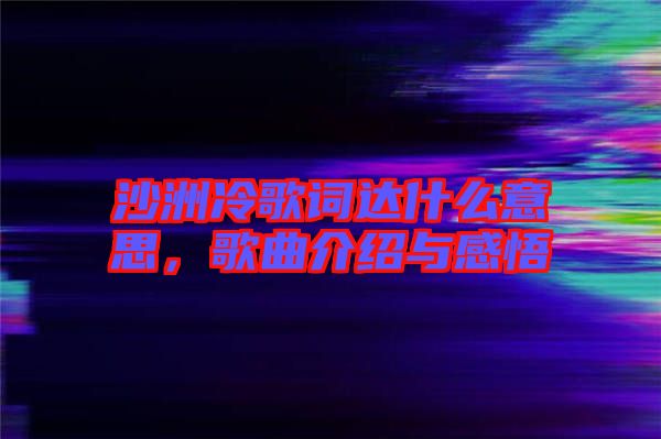 沙洲冷歌詞達什么意思，歌曲介紹與感悟