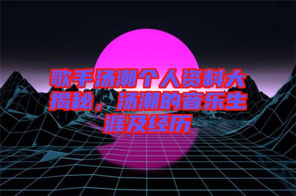 歌手湯潮個人資料大揭秘，湯潮的音樂生涯及經(jīng)歷
