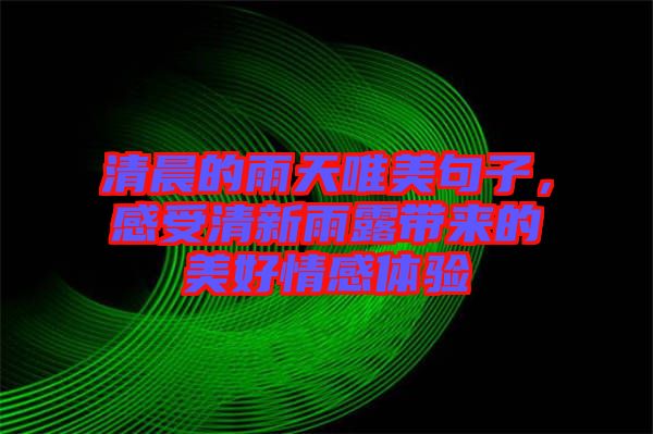 清晨的雨天唯美句子，感受清新雨露帶來的美好情感體驗