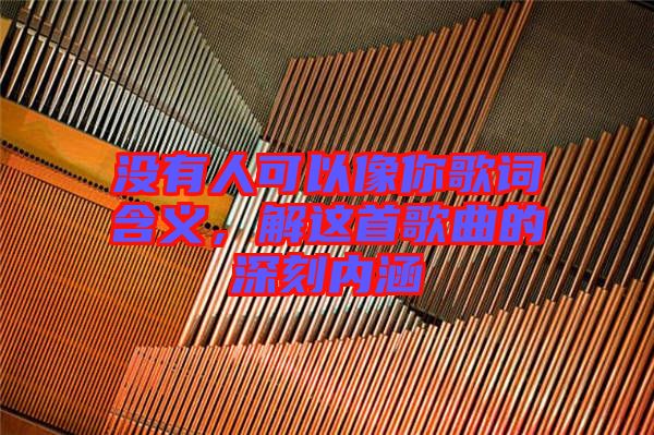 沒有人可以像你歌詞含義，解這首歌曲的深刻內(nèi)涵