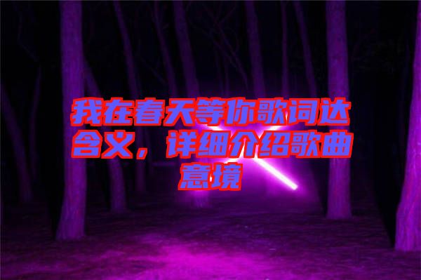 我在春天等你歌詞達(dá)含義，詳細(xì)介紹歌曲意境
