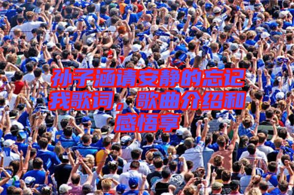孫子涵請(qǐng)安靜的忘記我歌詞，歌曲介紹和感悟享