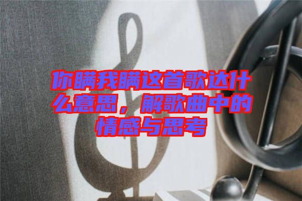 你瞞我瞞這首歌達(dá)什么意思，解歌曲中的情感與思考