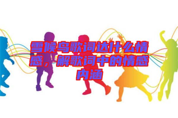 雪候鳥歌詞達(dá)什么情感，解歌詞中的情感內(nèi)涵