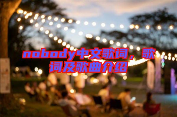 nobody中文歌詞，歌詞及歌曲介紹