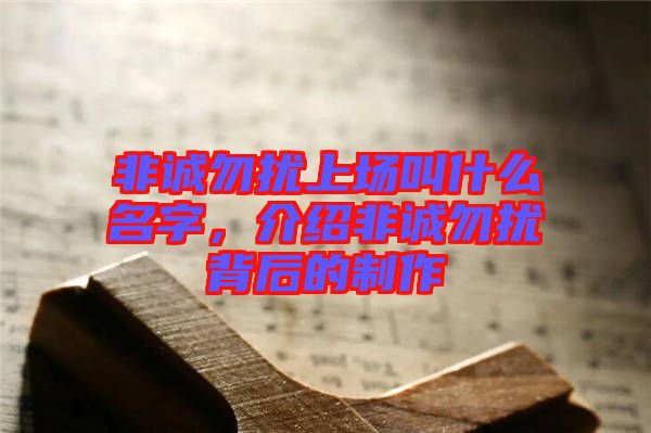 非誠勿擾上場叫什么名字，介紹非誠勿擾背后的制作