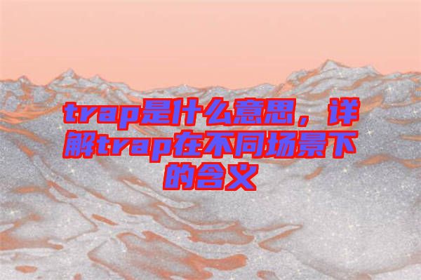 trap是什么意思，詳解trap在不同場景下的含義