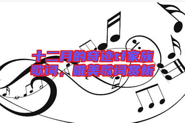 十二月的奇跡tf家族歌詞，唯美歌詞賞析