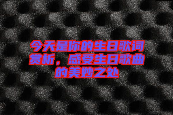 今天是你的生日歌詞賞析，感受生日歌曲的美妙之處