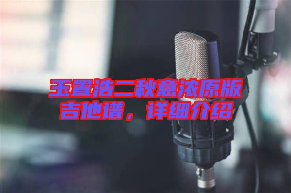 玉置浩二秋意濃原版吉他譜，詳細(xì)介紹