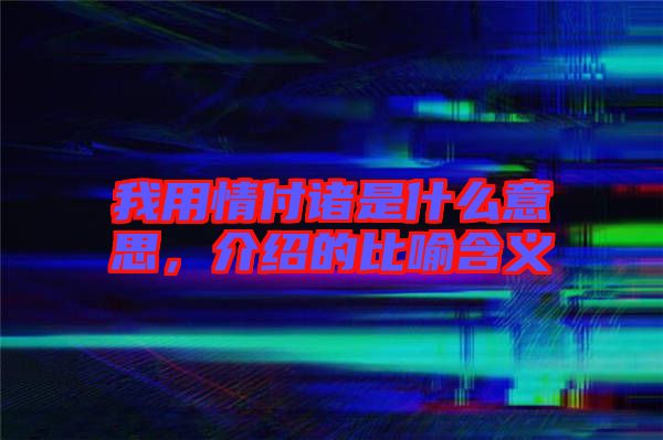 我用情付諸是什么意思，介紹的比喻含義