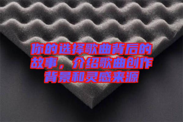 你的選擇歌曲背后的故事，介紹歌曲創(chuàng)作背景和靈感來源