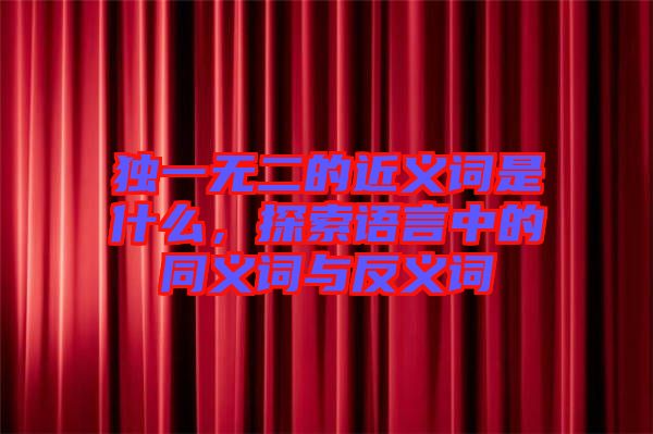 獨(dú)一無二的近義詞是什么，探索語言中的同義詞與反義詞