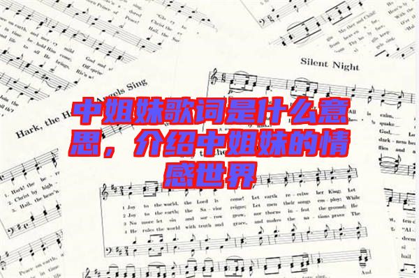 中姐妹歌詞是什么意思，介紹中姐妹的情感世界